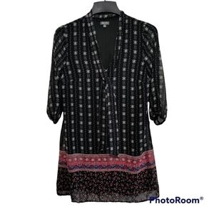 Lily Rose black floral mini dress size XS